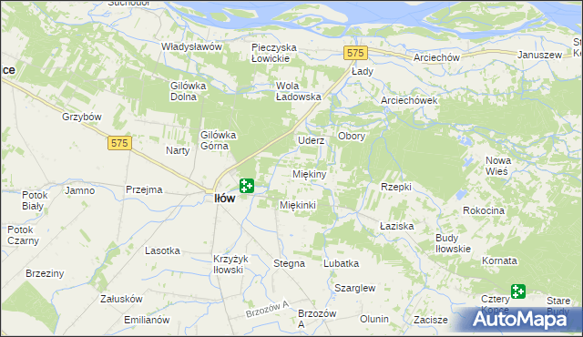 mapa Miękiny, Miękiny na mapie Targeo