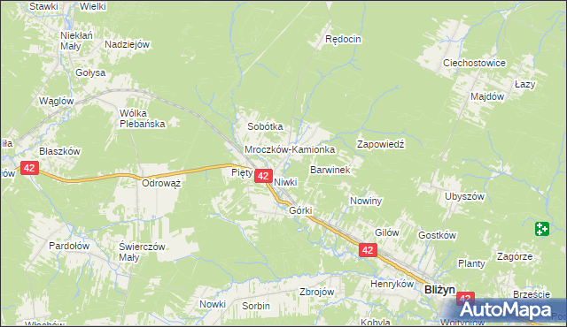 mapa Mroczków, Mroczków na mapie Targeo