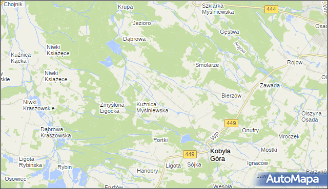 mapa Myślniew, Myślniew na mapie Targeo