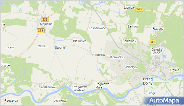 mapa Naborów, Naborów na mapie Targeo