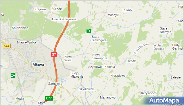 mapa Nowa Sławogóra, Nowa Sławogóra na mapie Targeo