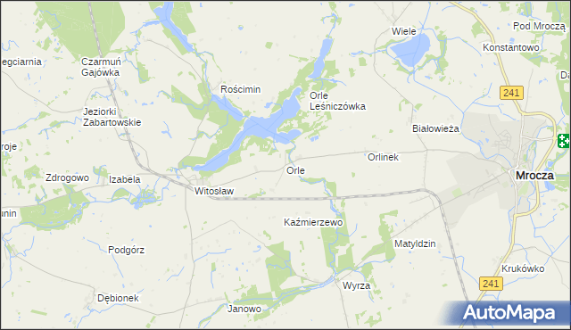 mapa Orle gmina Mrocza, Orle gmina Mrocza na mapie Targeo