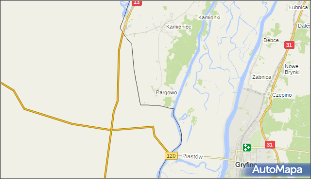 mapa Pargowo, Pargowo na mapie Targeo