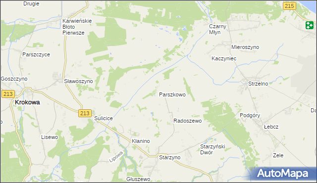 mapa Parszkowo, Parszkowo na mapie Targeo