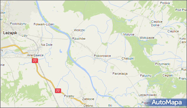 mapa Piskorowice, Piskorowice na mapie Targeo