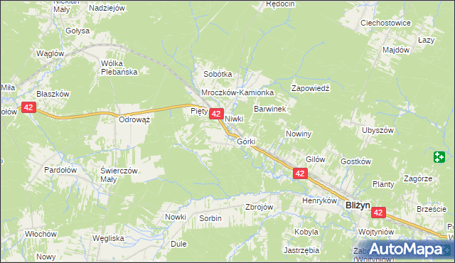mapa Płaczków, Płaczków na mapie Targeo