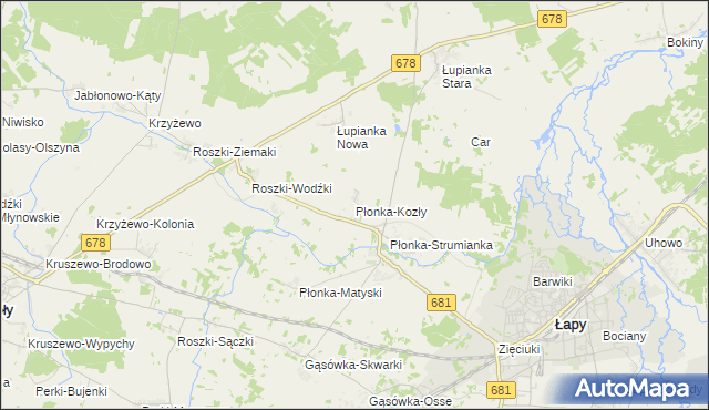 mapa Płonka-Kozły, Płonka-Kozły na mapie Targeo