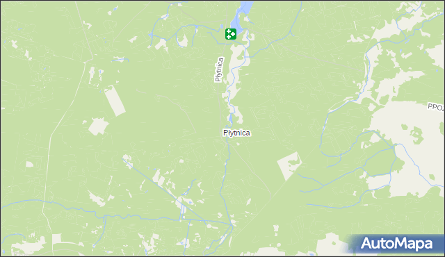 mapa Płytnica gmina Borne Sulinowo, Płytnica gmina Borne Sulinowo na mapie Targeo