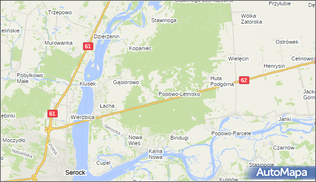 mapa Popowo-Letnisko, Popowo-Letnisko na mapie Targeo