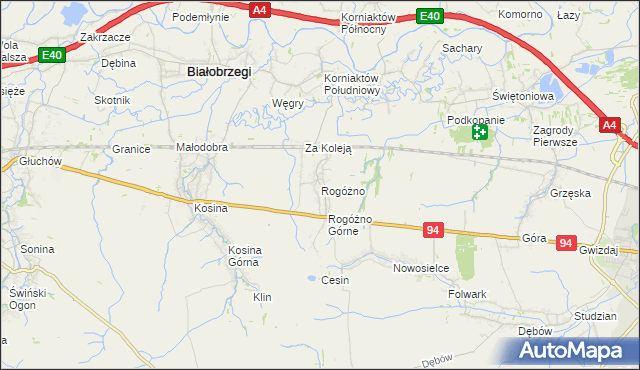 mapa Rogóżno, Rogóżno na mapie Targeo