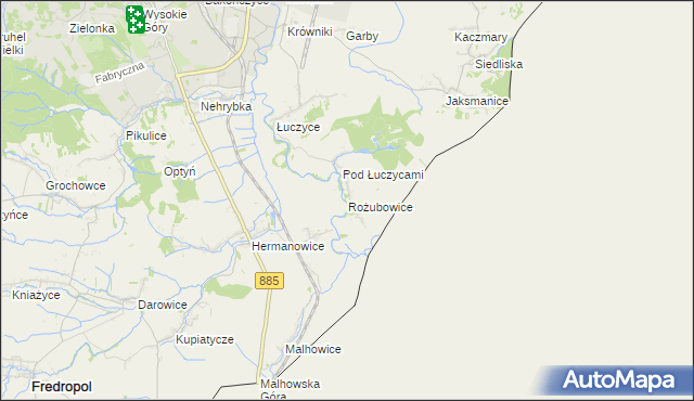 mapa Rożubowice, Rożubowice na mapie Targeo