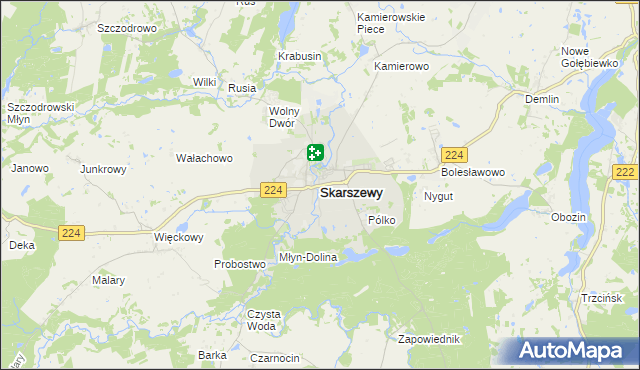 mapa Skarszewy powiat starogardzki, Skarszewy powiat starogardzki na mapie Targeo