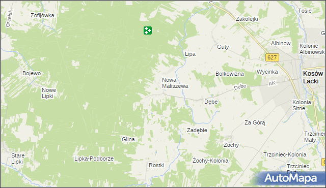 mapa Stara Maliszewa, Stara Maliszewa na mapie Targeo