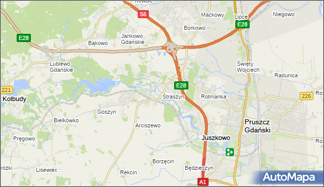 mapa Straszyn, Straszyn na mapie Targeo