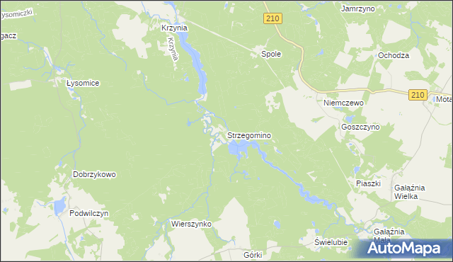 mapa Strzegomino, Strzegomino na mapie Targeo