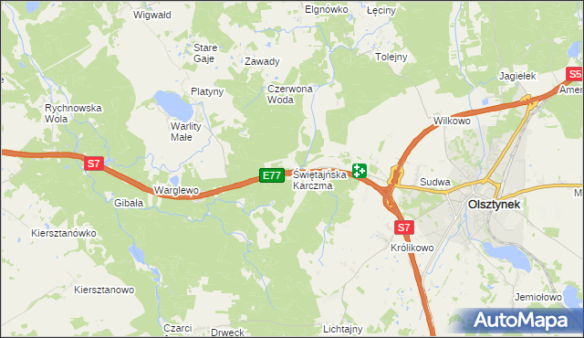 mapa Świętajńska Karczma, Świętajńska Karczma na mapie Targeo