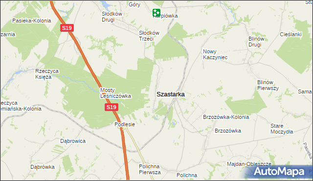 mapa Szastarka, Szastarka na mapie Targeo