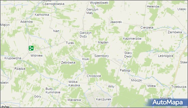 mapa Szembory, Szembory na mapie Targeo