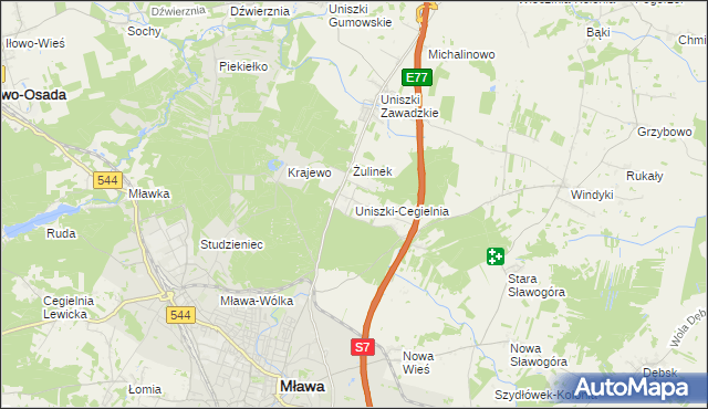 mapa Uniszki-Cegielnia, Uniszki-Cegielnia na mapie Targeo