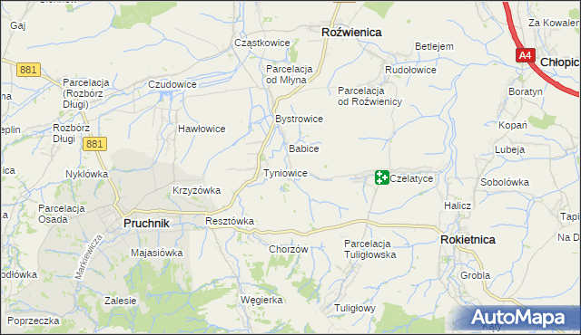 mapa Więckowice gmina Roźwienica, Więckowice gmina Roźwienica na mapie Targeo