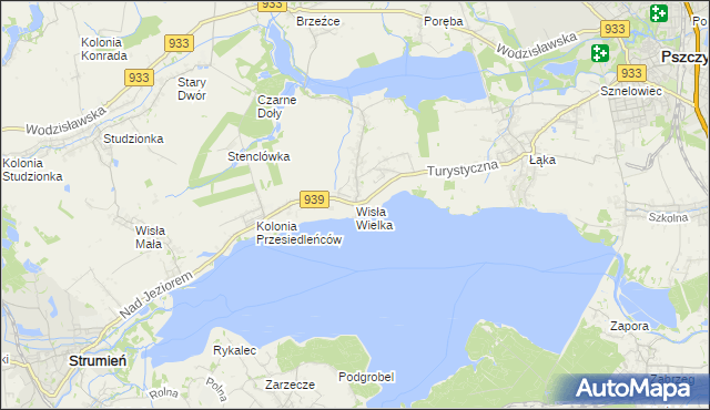 mapa Wisła Wielka, Wisła Wielka na mapie Targeo