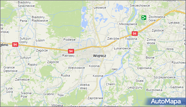 mapa Wojnicz, Wojnicz na mapie Targeo