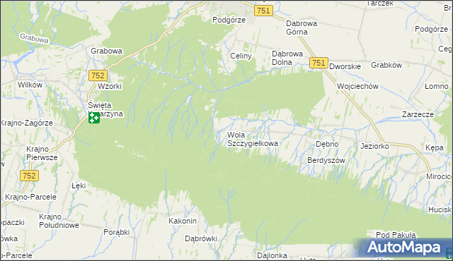 mapa Wola Szczygiełkowa, Wola Szczygiełkowa na mapie Targeo