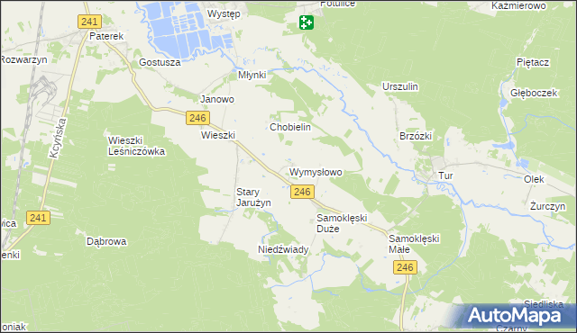 mapa Wymysłowo gmina Szubin, Wymysłowo gmina Szubin na mapie Targeo