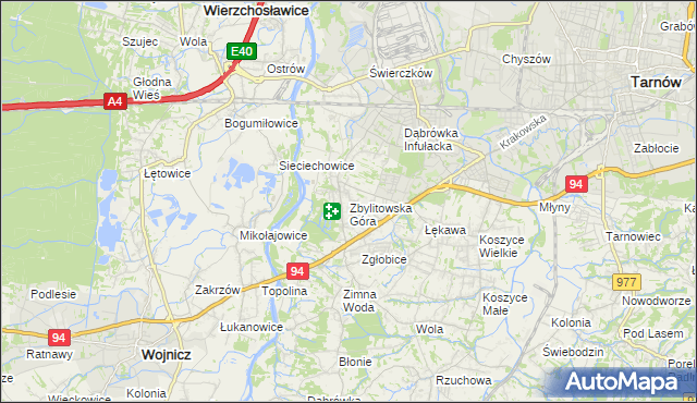 mapa Zbylitowska Góra, Zbylitowska Góra na mapie Targeo