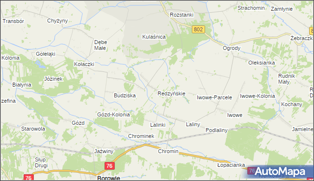 mapa Redzyńskie, Redzyńskie na mapie Targeo