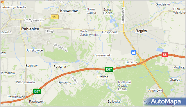 mapa Czyżeminek, Czyżeminek na mapie Targeo