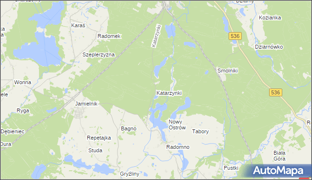 mapa Katarzynki gmina Iława, Katarzynki gmina Iława na mapie Targeo