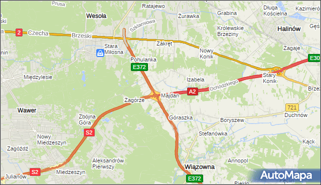 mapa Majdan gmina Wiązowna, Majdan gmina Wiązowna na mapie Targeo