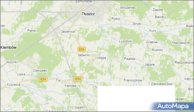 mapa Miąse, Miąse na mapie Targeo