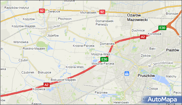 mapa Moszna-Wieś, Moszna-Wieś na mapie Targeo