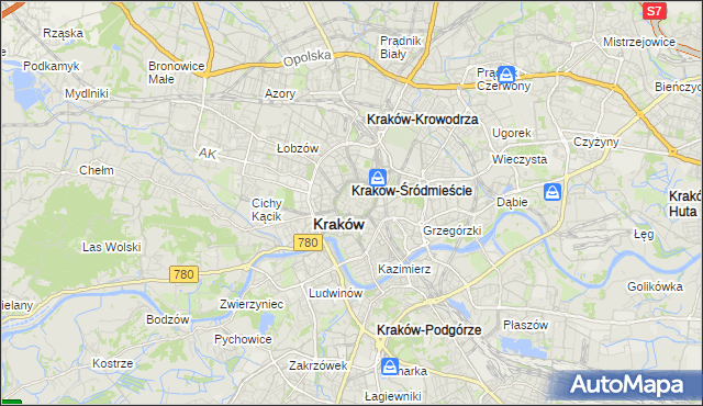 mapa Stare Miasto gmina Kraków, Stare Miasto gmina Kraków na mapie Targeo