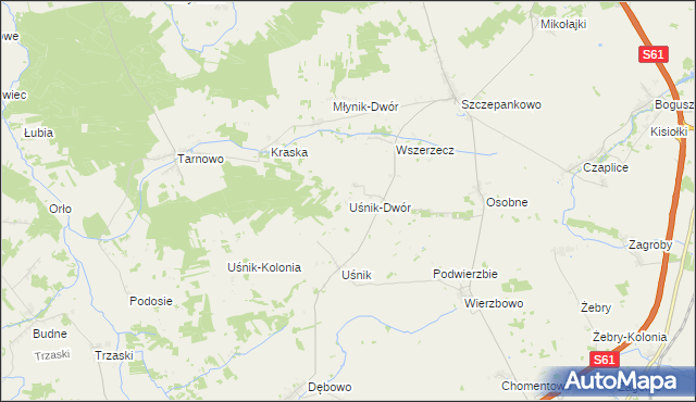 mapa Uśnik-Dwór, Uśnik-Dwór na mapie Targeo