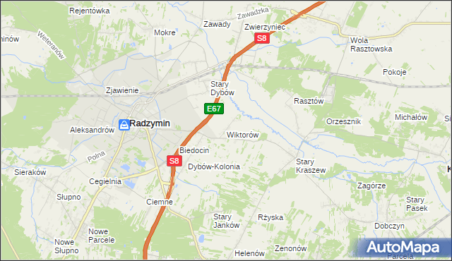 mapa Wiktorów gmina Radzymin, Wiktorów gmina Radzymin na mapie Targeo