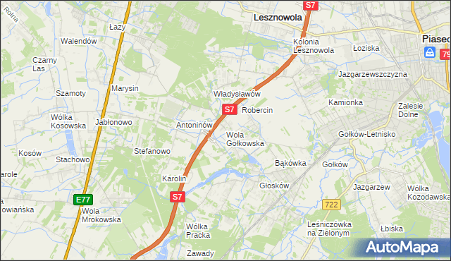 mapa Wola Gołkowska, Wola Gołkowska na mapie Targeo