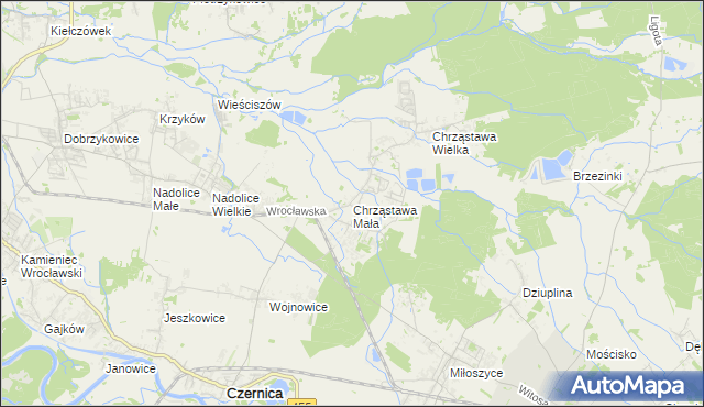 mapa Chrząstawa Mała, Chrząstawa Mała na mapie Targeo