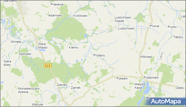 mapa Protajny, Protajny na mapie Targeo