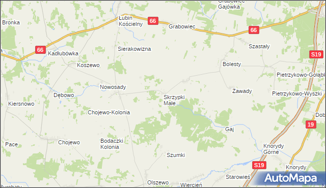 mapa Skrzypki Małe, Skrzypki Małe na mapie Targeo