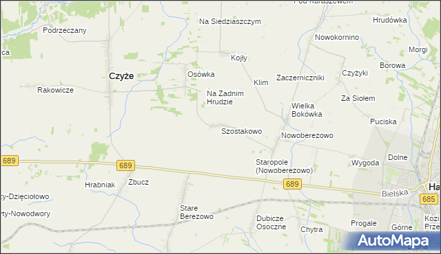 mapa Szostakowo, Szostakowo na mapie Targeo