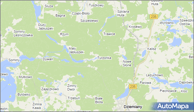 mapa Turzonka, Turzonka na mapie Targeo