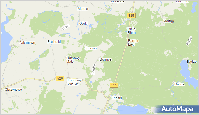 mapa Bornice, Bornice na mapie Targeo