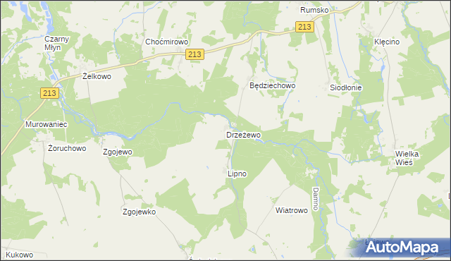 mapa Drzeżewo, Drzeżewo na mapie Targeo