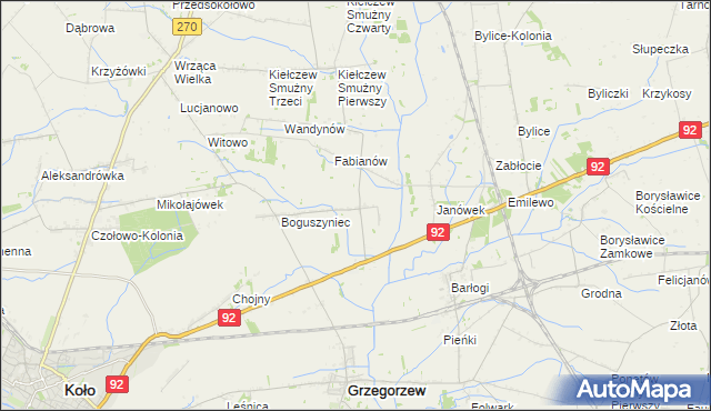 mapa Kiełczewek, Kiełczewek na mapie Targeo