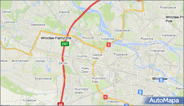 mapa Gądów Mały, Gądów Mały na mapie Targeo