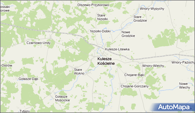 mapa Kulesze Kościelne, Kulesze Kościelne na mapie Targeo