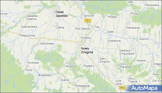 mapa Nowy Żmigród, Nowy Żmigród na mapie Targeo